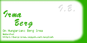 irma berg business card